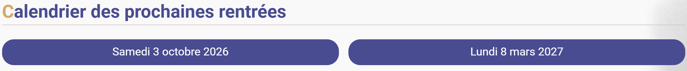 Calendrier rentrées